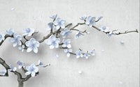 Échantillon, Design ZX0795, Papier peint panoramique Magnolia & Oiseaux - Sur mesure