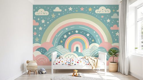 Design A0002 — Papier peint Arc en Ciel Bébé - Collection 1 — Novomur