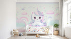 Papier peint Licorne Enfant Blanc - Sur mesure - Design A0009