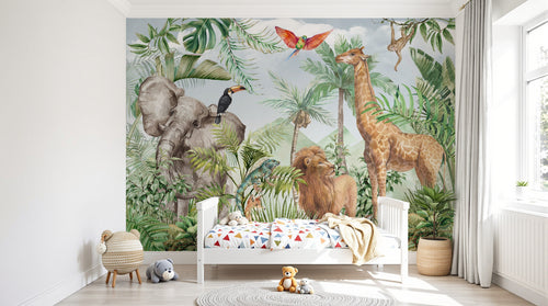 Design A0181 — Papier peint Safari Jungle Animaux - Collection 1 — Novomur