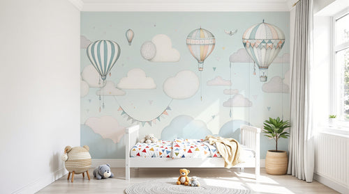 Design A0403 — Papier peint Montgolfières Enfant — Novomur
