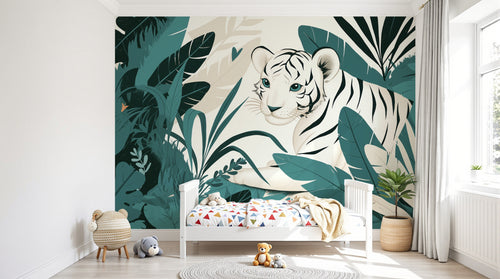 Design A0508 — Papier peint Jungle Enfant Tigre & Singes — Novomur