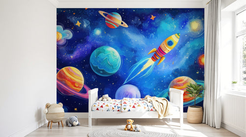 Design A0521 — Papier peint Espace Planètes Enfant — Novomur