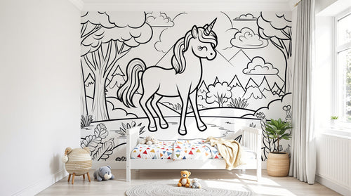 Design A0731 — Papier peint Licorne Enfant — Novomur