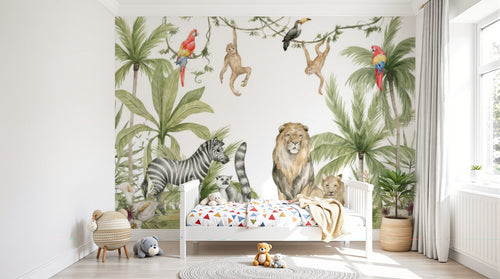 Design B002 — Papier peint Safari aquarelle savane & jungle — Novomur