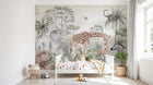 Design B007 — Papier peint Savane africaine acacias et animaux — Novomur