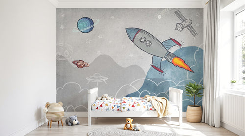 Design C0145 — Papier peint Espace Planètes Enfant — Novomur