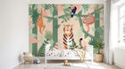 Design C0193 — Papier peint Jungle Enfant Tigre & Singes — Novomur