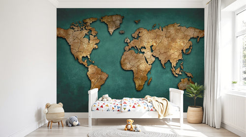 Design D0514 — Papier peint Carte du Monde Enfant — Novomur
