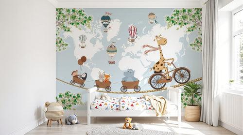 Design D0537 — Papier peint Carte du Monde Enfant — Novomur