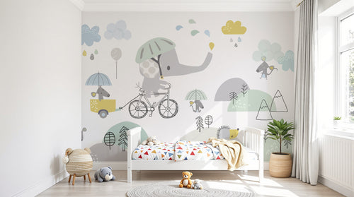 Design SD0288 — Papier peint Safari Bébé Pastel — Novomur
