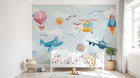 Design SK0064 — Papier peint Avions et Véhicules Enfant — Novomur