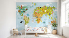 Design SK0077 — Papier peint Carte du Monde Enfant — Novomur