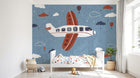 Design SL0046 — Papier peint Avion enfant animaux montgolfieres ciel — Novomur