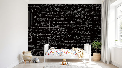 Design SL0117 — Papier peint Tableau Noir Mathématiques — Novomur