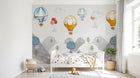 Design SL0258 — Papier peint Montgolfieres ciel montagnes neige enfant — Novomur