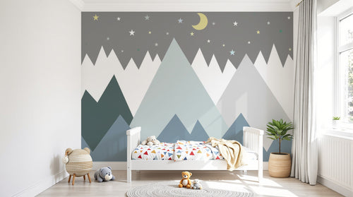 Design SL0370 — Papier peint Montagne Scandinave Enfant — Novomur