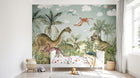 Design SL0485 — Papier peint Dinosaures jungle prehistorique aquarelle — Novomur