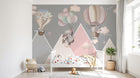 Design SL0519 — Papier peint Lapins elephant montgolfieres montagnes pastel — Novomur