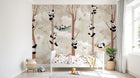 Design SL0581 — Papier peint Pandas grimpants ballons hamacs enfant — Novomur