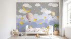 Design SL0618 — Papier peint Montgolfieres nuages lune etoiles enfant — Novomur