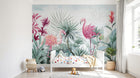 Design SL0677 — Papier peint Flamants roses jungle hibiscus aquarelle — Novomur