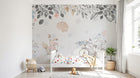 Design SL0679 — Papier peint Lapins velo fleurs aquarelle enfant — Novomur