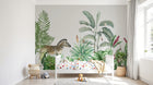 Design SL0777 — Papier peint Zebre jungle palmes succulentes aquarelle — Novomur
