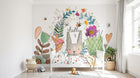 Design ZX0662 — Papier peint Lapin couronne fleurs hello enfant — Novomur