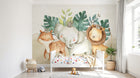 Design ZX0699 — Papier peint Tigre elephant lion aquarelle enfant — Novomur