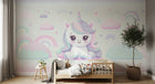 Papier peint Licorne Enfant Blanc - Sur mesure - Design A0009