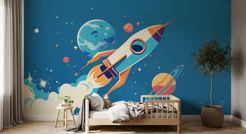 Design A0053 — Papier peint Espace Planètes Enfant — Novomur