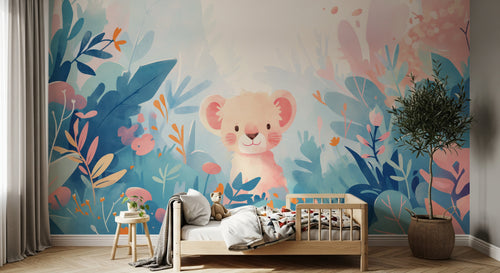 Design A0192 — Papier peint Safari Bébé Pastel — Novomur