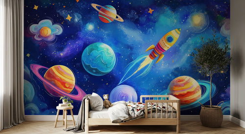 Design A0521 — Papier peint Espace Planètes Enfant — Novomur