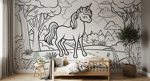 Design A0731 — Papier peint Licorne Enfant — Novomur