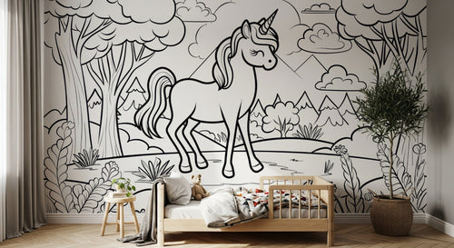 Design A0731 — Papier peint Licorne Enfant — Novomur