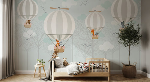 Design AS0688 — Papier peint Montgolfières Enfant — Novomur