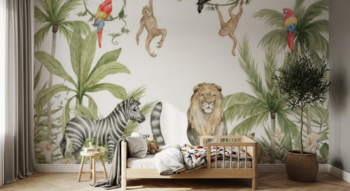 Design B002 — Papier peint Safari aquarelle savane & jungle — Novomur