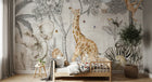 Design B003 — Papier peint Safari sepia tons neutres beige — Novomur
