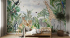 Design B004 — Papier peint Safari jungle luxuriante feuillage dense — Novomur