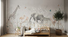 Design B008 — Papier peint Safari pastel doux feuillage graphique — Novomur