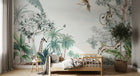 Design B014 — Papier peint Paysage tropical vintage style gravure — Novomur