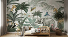 Design B029 — Papier peint Safari aquarelle vert sauge elegant — Novomur