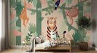 Design C0193 — Papier peint Jungle Enfant Tigre & Singes — Novomur