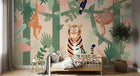 Design C0193 — Papier peint Jungle Enfant Tigre & Singes — Novomur