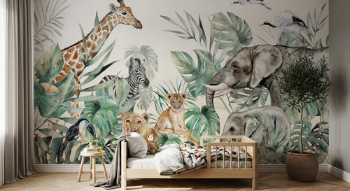 Design C0280 — Papier peint Safari Jungle Animaux - Collection 2 — Novomur