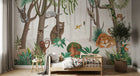 Design C0680 — Papier peint Jungle Enfant Tigre & Singes — Novomur