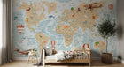 Design C0815 — Papier peint Carte du Monde Enfant — Novomur