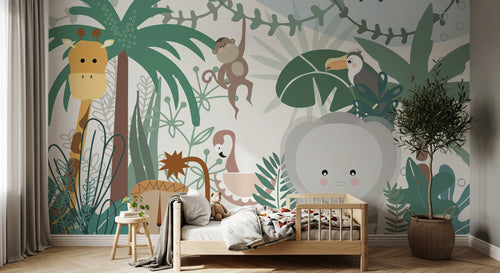 Design C0889 — Papier peint Safari Jungle Animaux - Collection 1 — Novomur