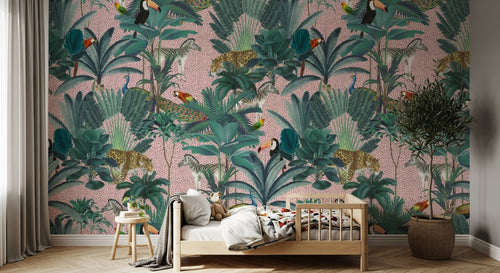 Design D0170 — Papier peint Palmier Tropical Vintage Sépia — Novomur